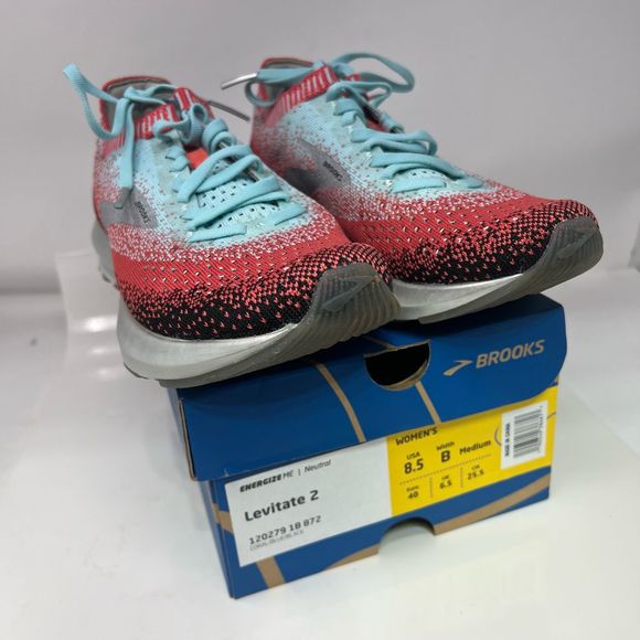 Brooks Shoes - Brooks Levitate 2 Run Shoe Sneaker Coral/Blue/Black MSRP $150